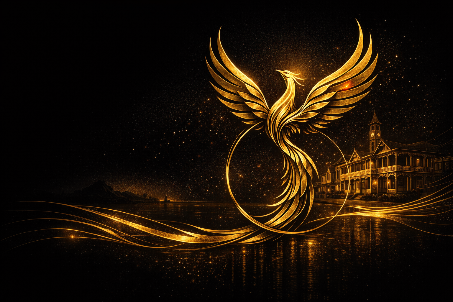 Phoenix rising over Georgetown, Guyana